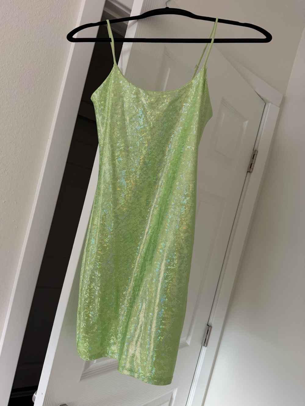 Lucy in the Sky Lime Green Sequin Slip Dress